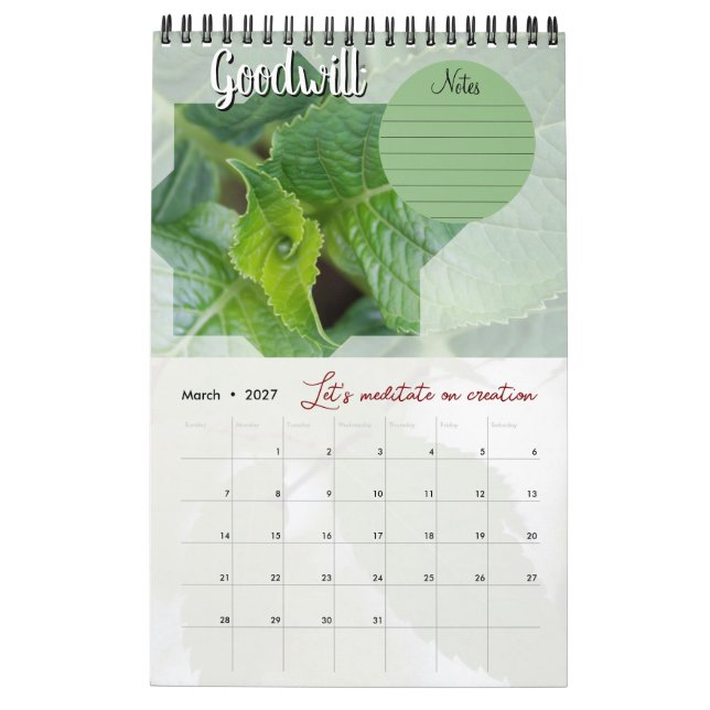 Calendario Calendrier Dieu méditation : étoile, mots & notes (Mar 2027)