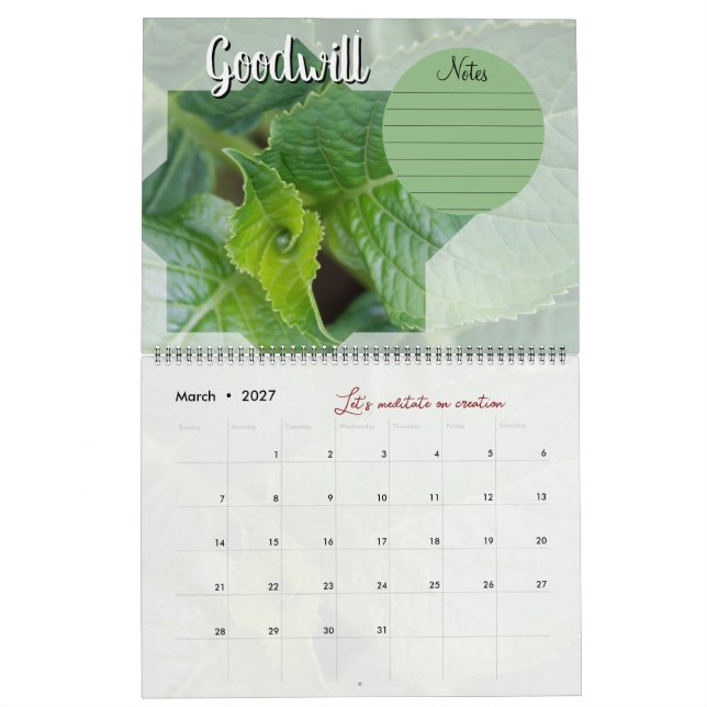 Calendario Calendrier Dieu méditation : étoile, mots & notes  (Mar 2027)