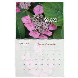 Calendario Calendrier Dieu méditation photo jardin : mots