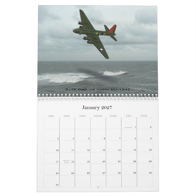 Calendario Calendro 2011 de aviones de la Segunda Guerra Mund (Jan 2027)