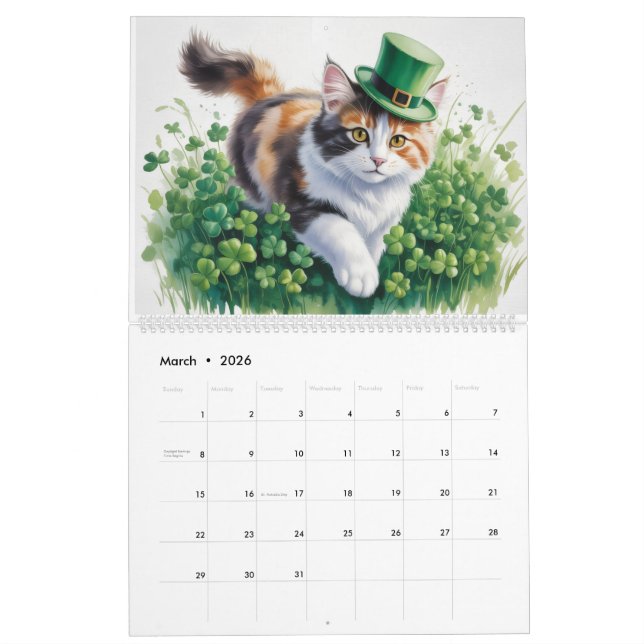 Calendario Calico Cats Calendar (Mar 2026)