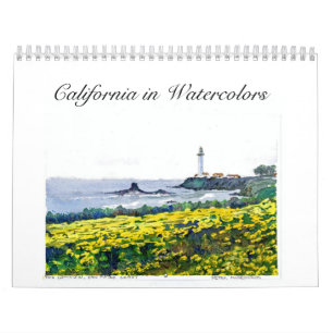 Calendario California en pinturas de la acuarela