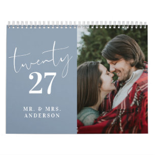 Calendario Caligrafía de guión Foto de recién casados Dusty B