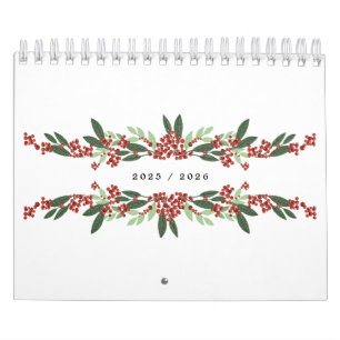 Calendario Caligrafía elegante pintada a mano Navidad persona