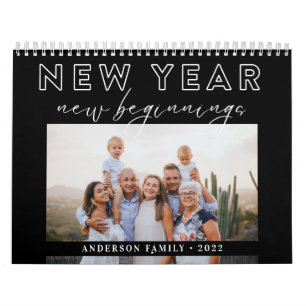 Calendario Caligrafía Personalizado de Año Nuevo Año Nuevo