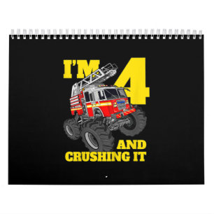 Calendario Camión de bomberos 4 cumpleaños 4 regalo de bomber