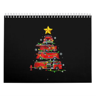 Calendario Camión de bomberos árbol de Navidad hombres muje