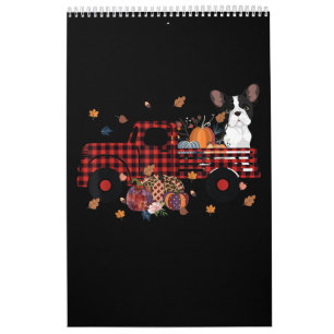 Calendario Camión de calabaza de bulldog regalo de Halloween