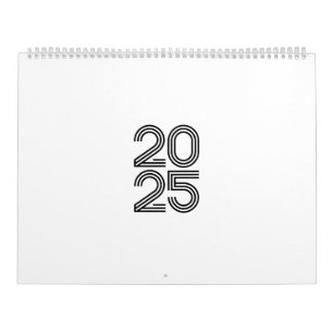 Calendario Camiseta Minimalista 2025 - Diseño para Año Nuevo