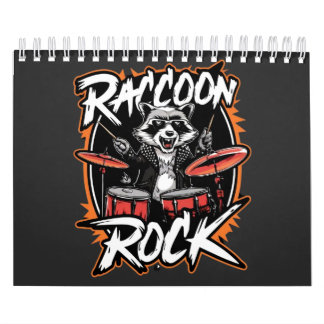 Calendario Camiseta Raccoon Rock - Funny Raccoon Cowboy Desig