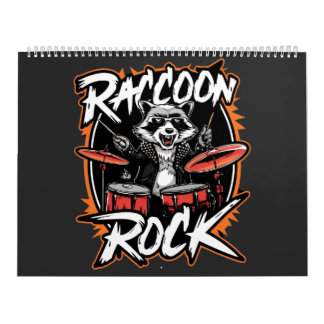Calendario Camiseta Raccoon Rock - Funny Raccoon Cowboy Desig