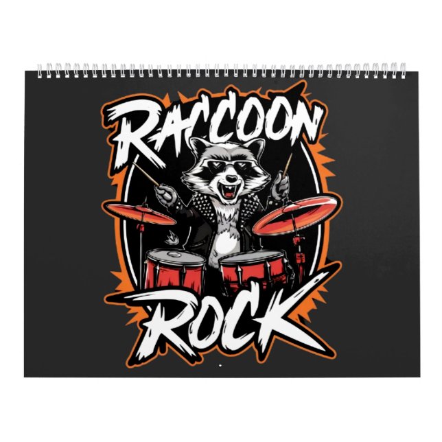 Calendario Camiseta Raccoon Rock - Funny Raccoon Cowboy Desig (Tapa)