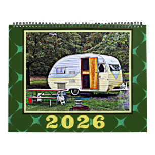 Calendario Campistas Vintage y Viajes en Caravana Retro