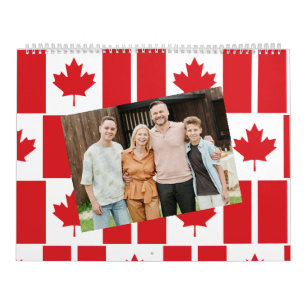 Calendario Canada   Insertar foto patrón de bandera canadiens