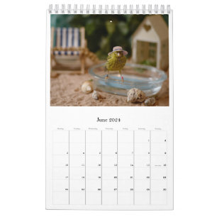 Calendario Canario de Mascotas de pájaros íntimos en calendar