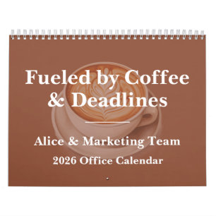 Calendario Caos divertido en el café de la oficina 2026