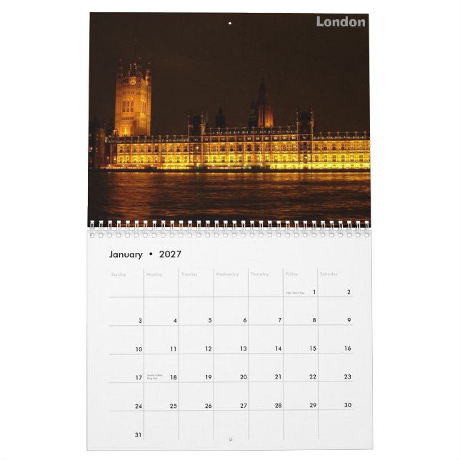Calendario Capitales europeas (Jan 2027)