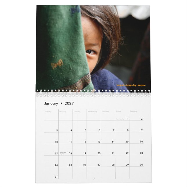 Calendario Caras de Nepal (Jan 2027)