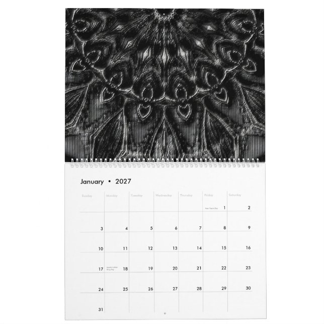Calendario Carbón Mandala (Jan 2027)