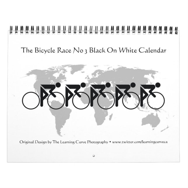 Calendario Carrera De Bicicletas No 3 Black On White (Tapa)