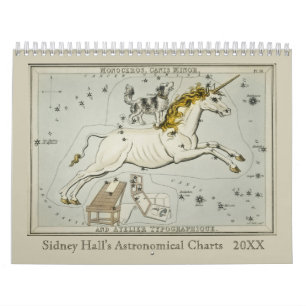 Calendario Cartas Astronómicas del Zodiaco Antiguas por Sidne