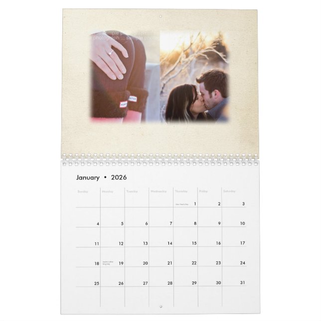 Calendario Casar Guestbook personalizado del libro de visitas (Jan 2026)