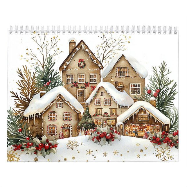 Calendario Casas de Pan de Jengibre de Invierno (Tapa)