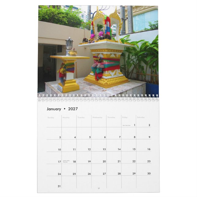 Calendario Casas del alcohol de Tailandia (Jan 2027)