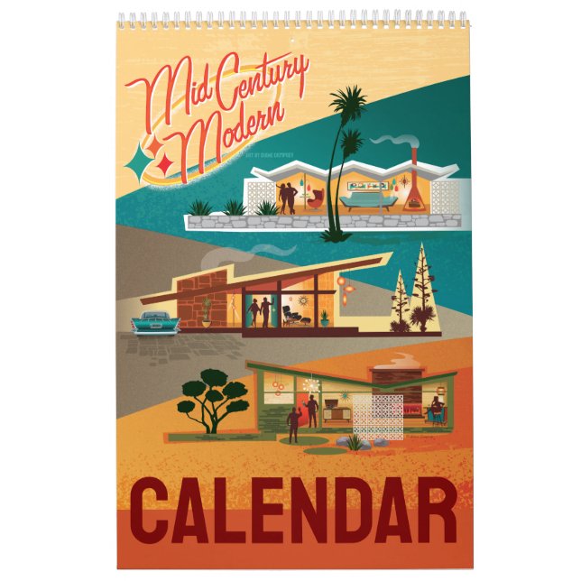 Calendario Casas modernas de medio siglo de estilo de una sol (Tapa)
