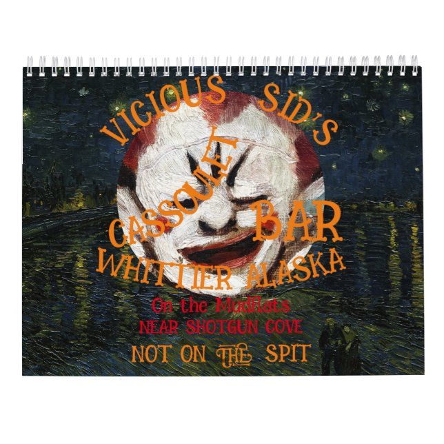 Calendario Cassoulet Cadaver Gin Martini Jesus Messiah Bar VA (Reverso)