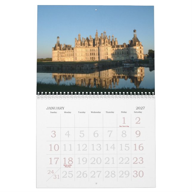 Calendario Castillo en Europa y Japón (Jan 2027)
