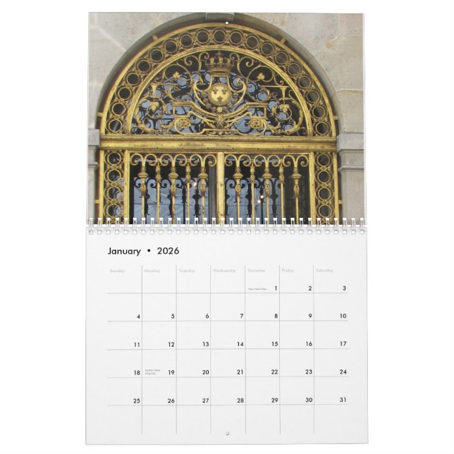 Calendario Castillo francés de Versalles (Jan 2026)