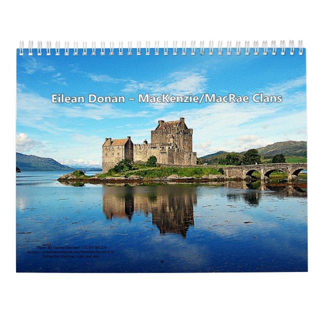 Calendario Castillos De 13 Clanes De Escocia (Reverso)