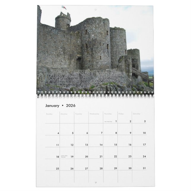 Calendario Castillos de Irlanda y Gales (Jan 2026)