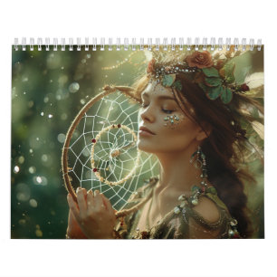 Calendario Cazador de sueños pluma india nativo americano boh