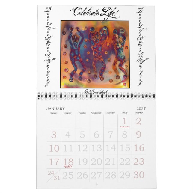 Calendario Celebra el calander de la vida (Jan 2027)