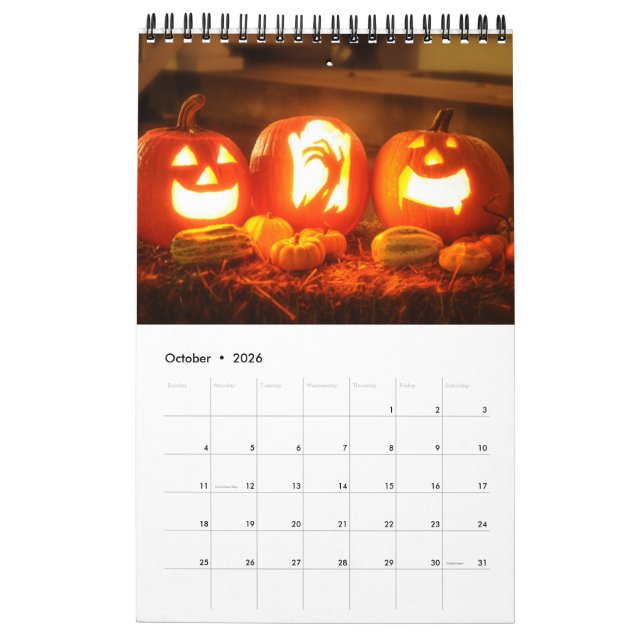 Calendario Celebración de feriados mensuales (Oct 2026)