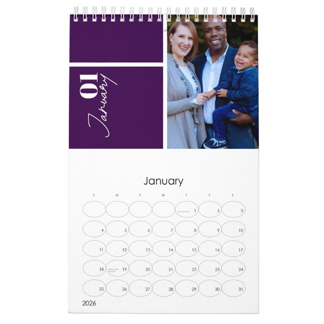 Calendario Celebración multianual de personalizado gris moder (Jan 2026)