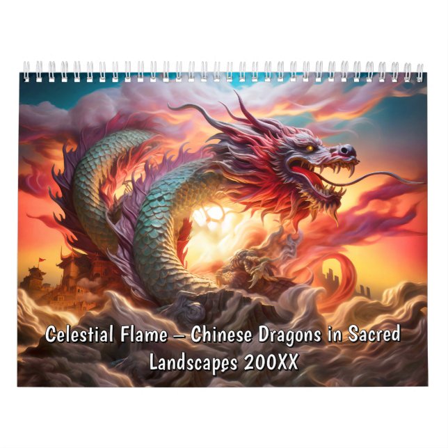 Calendario Celestial Flame – Chinese Dragons in Sacred Landsc (Tapa)