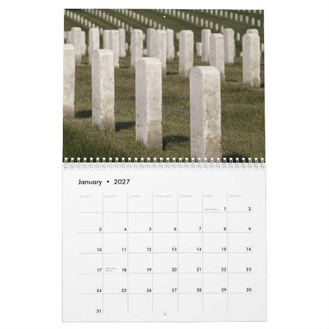 Calendario Cementerio militar (Jan 2027)