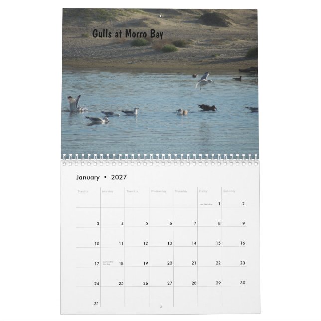 Calendario central 2013 de la costa de California (Jan 2027)