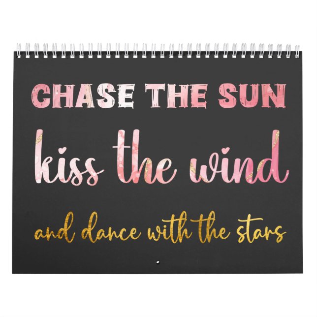 Calendario Chase el sol, besa el viento, baila con la estrell (Tapa)