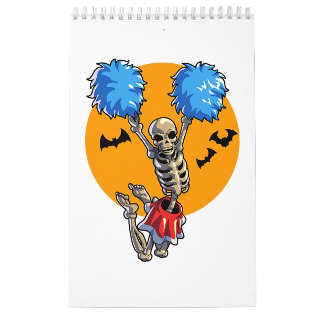 Calendario Cheerled Skeleton Halloween Cheer Mom Chicas Wo (Tapa)