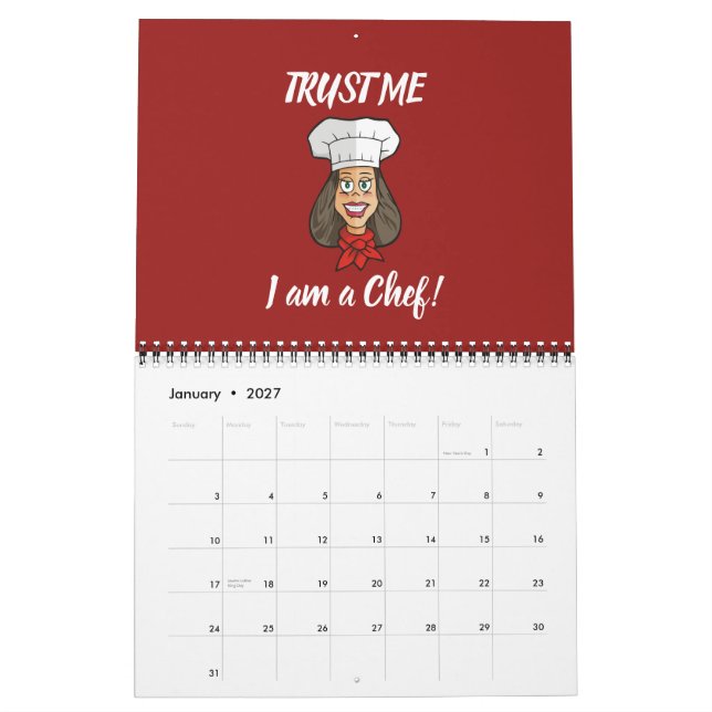 Calendario Chef femenino (Jan 2027)