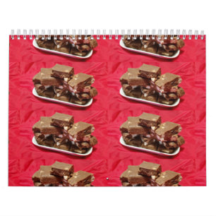 Calendario Cherry Chocolate Fudge Marshmallow En Una Placa