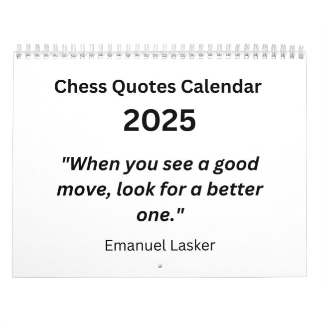 Calendario Chess Calendar 2025 - Chess Quotes Calendar (Tapa)
