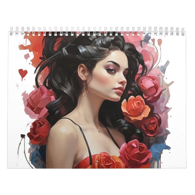 Calendario chica con rosas (Tapa)