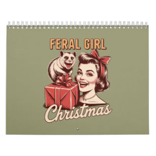 Calendario Chica Feral Navidad Oposum Xmas Basura Retro