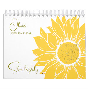 Calendario Chica inspirador personalizado Shine Brightly