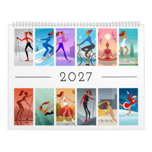 Calendario Chica Mujer Deporte Fitness Estilo de Vida Saludab